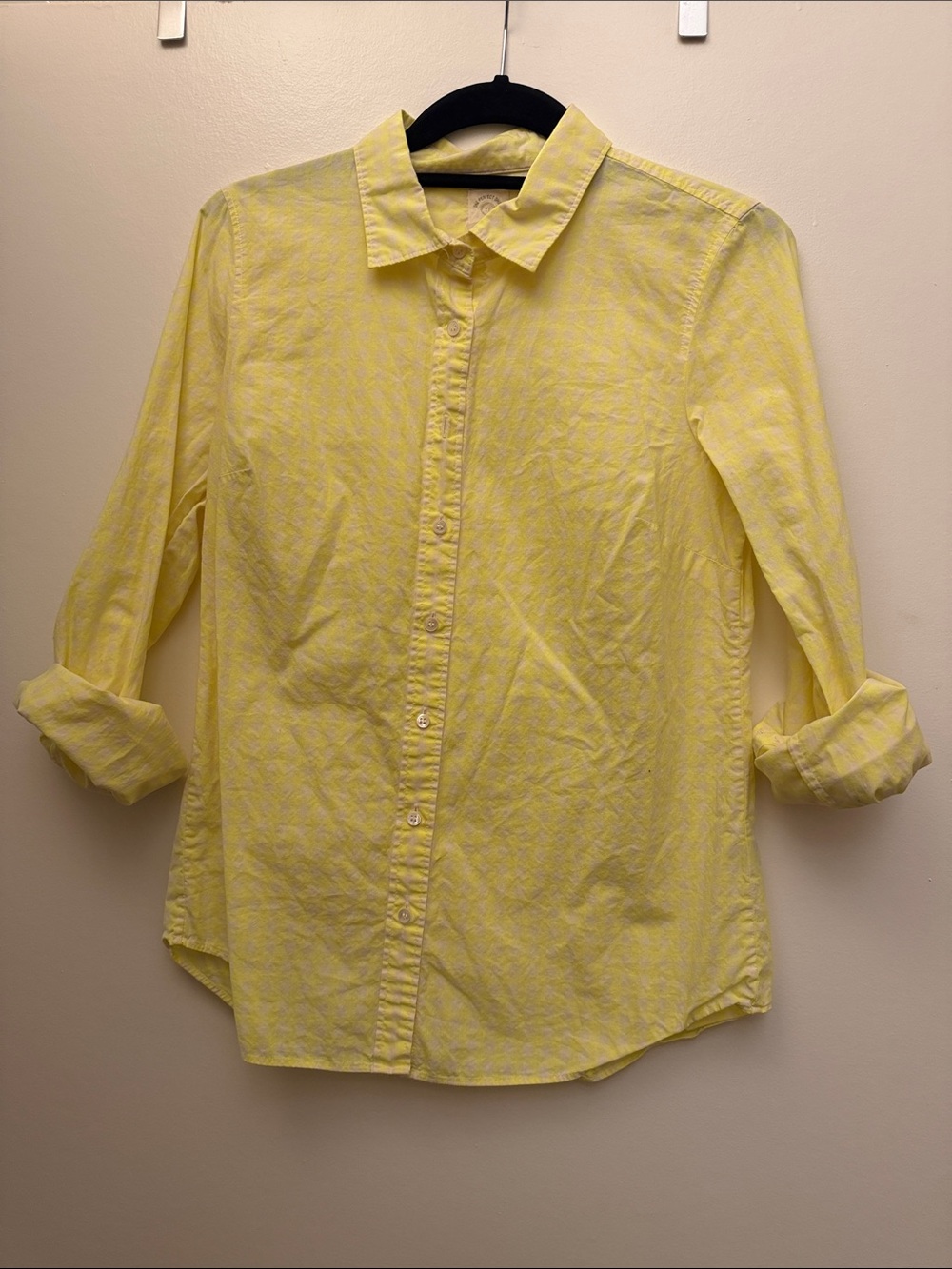 J.Crew Neon Yellow Checkered Button-Up Shirt
